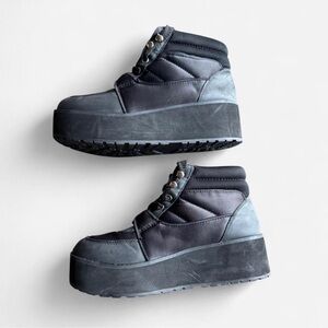 H&M Black and Gray Ankle Boots